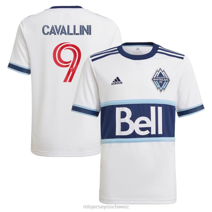 MLS Jerseys Kinder Vancouver Whitecaps FC Lucas Cavallini Adidas Weißes 2021 primäres Replika-Spielertrikot HT0J1248 Jersey