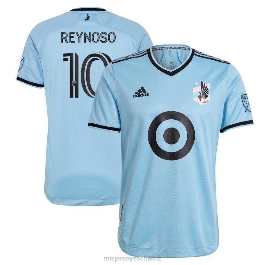 MLS Jerseys Männer Minnesota United FC Emanuel Reynoso Adidas Hellblau 2021 The River Kit authentisches Trikot HT0J1297 Jersey